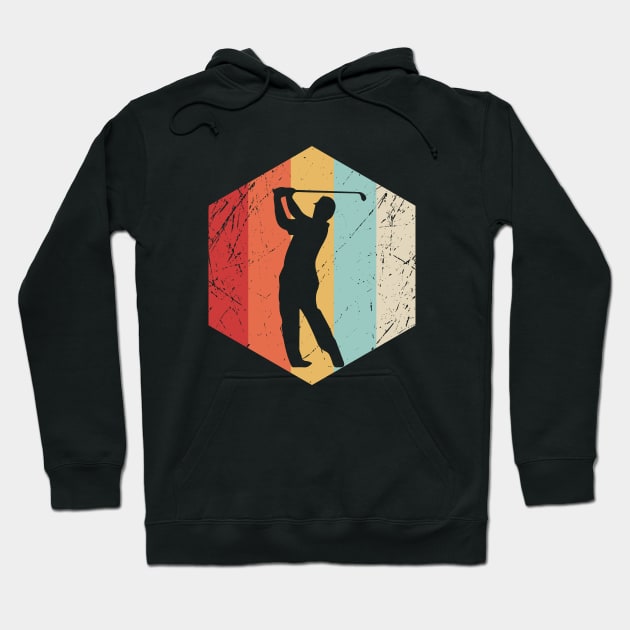 Golfing Retro Distressed Hoodie by newledesigns